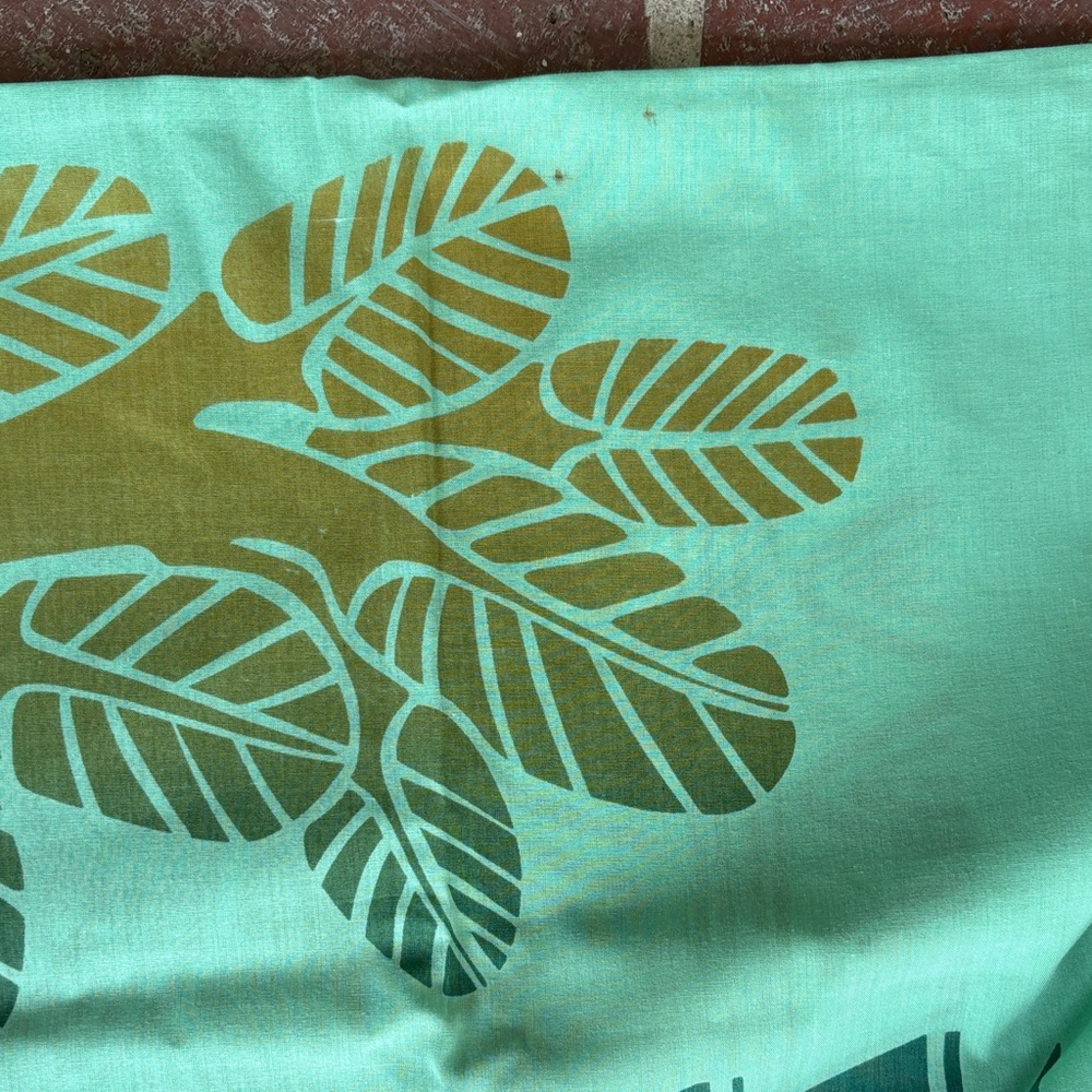 Vintage Aqua Swim Sarong/Sari with Teal and Gold Geometric Print - Picture 14 of 15